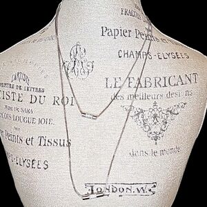 MGM Grand Silver & Rhinestone Double Layered Necklace - OS